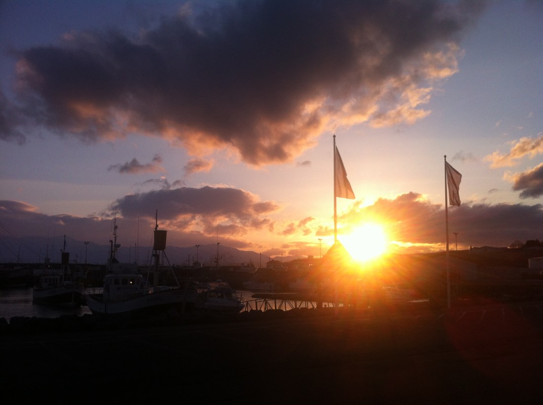 Sunset in Husavik. Glorious way to end the day.