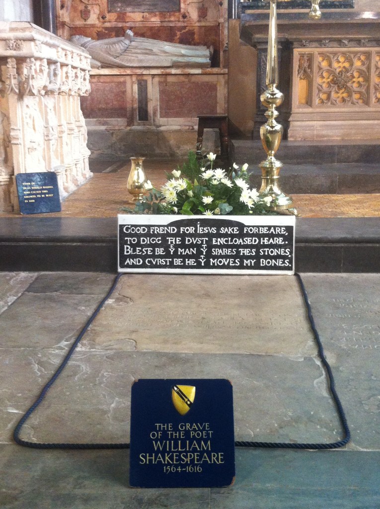 Shakespeare's grave, and its famous warning