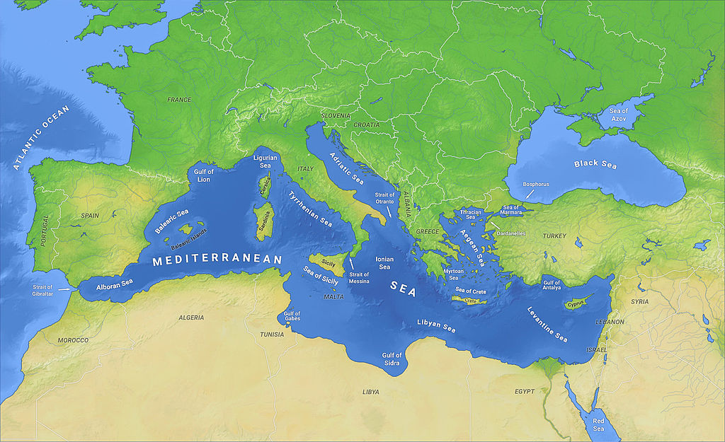 The Mediterranean, happily being spooned by Europe and Africa.