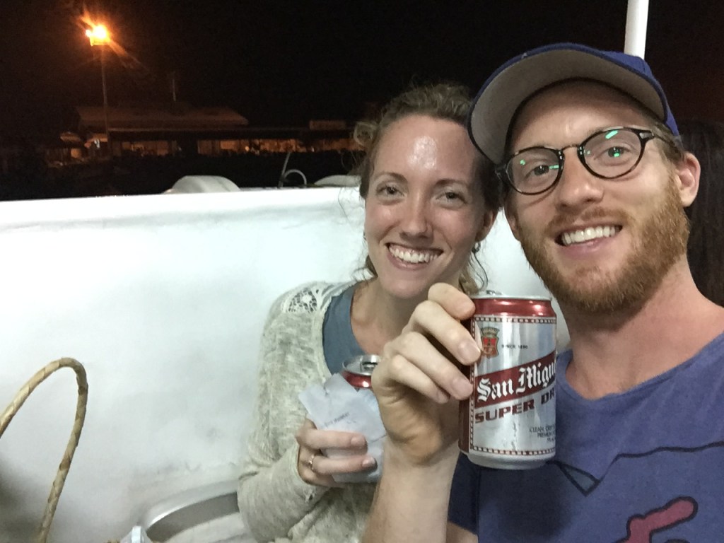 Leg 2 - On board the ferry with much-needed San Miguel